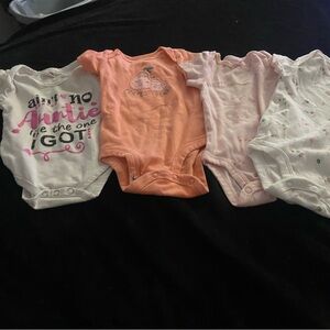 Kids One-Piece Bodysuit Set - Peach, Light Pink, White